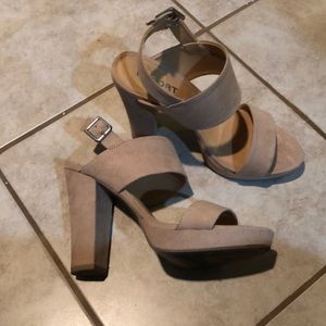 Nude strappy heels